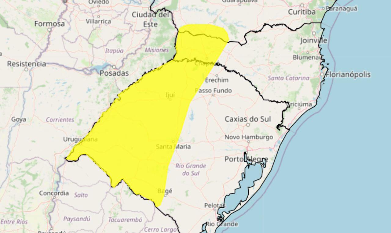 Alerta Amarelo Para Tempestade Raios E Ventania Em Partes Do RS PR E